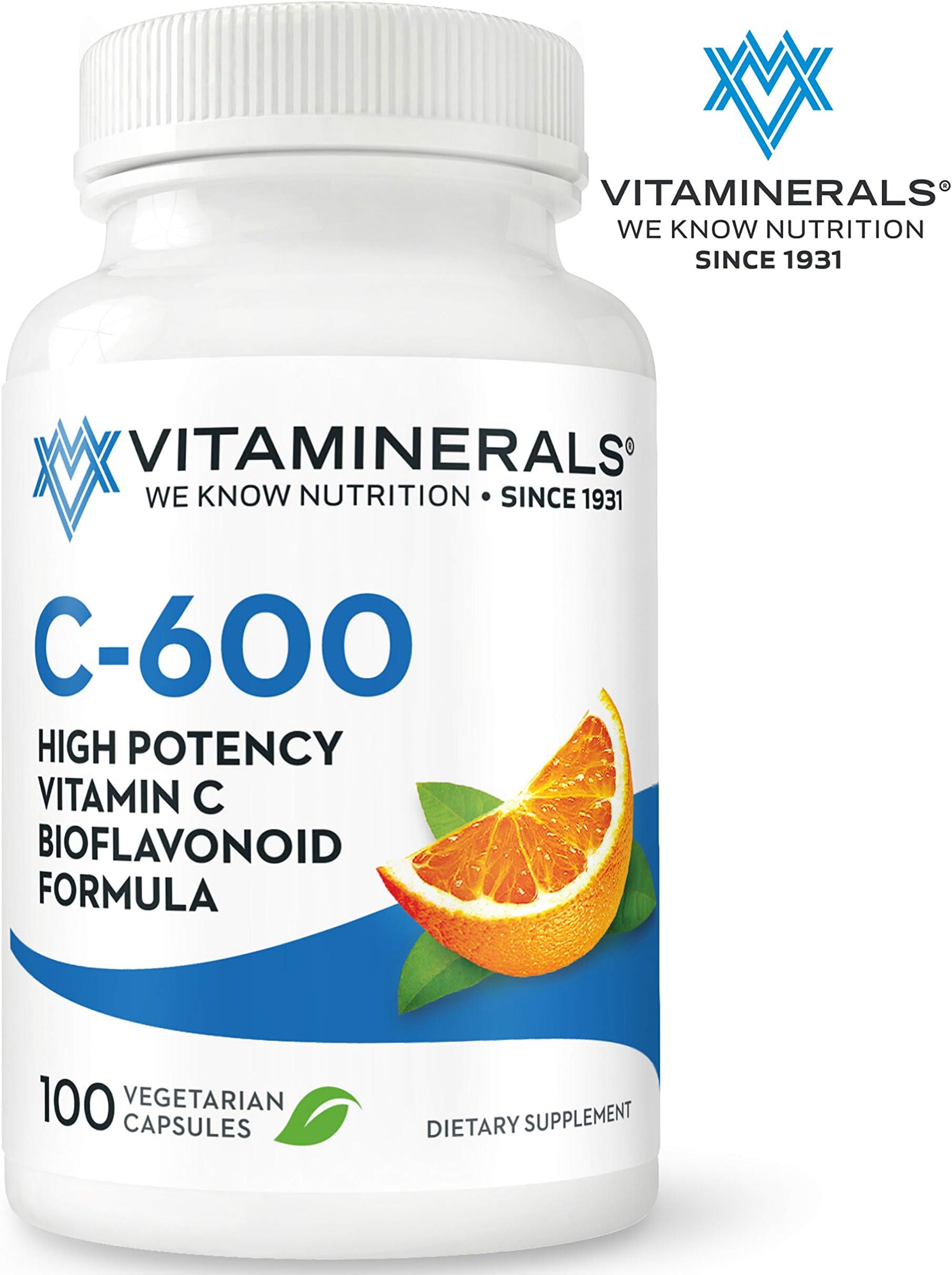 Vitaminerals™ Vitamin C-600® Antioxidant Support 600 mg Vitamin C, with Bioflavanoids - 100 Veggie Caps