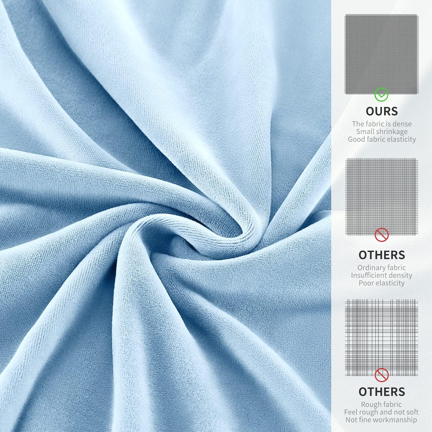 Velvet Chair Covers for Dining Room - Removable Dining Chair Slipcovers Set Elastic Washable Stretch Seat Slip Covers Spandex Parsons Chairs Protector Forros para Sillas de Comedor (Light Blue, 4): Kitchen & Dining