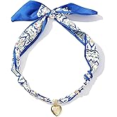 Pychee Scarf Necklace for Women Bandana Necklace with Gold Plated Pendant Heart,Cross,Moon, Fashion Jewelry Gifts