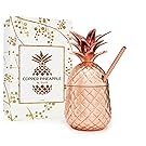 Solid Copper Pineapple Tumbler / Mug with Copper Straw- Available in 3 Sizes (12oz,18oz,24oz)- Handcrafted Drinking Mugs Unique Christmas/ Anniversary/ Birthday Gift Idea
