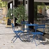 Grand Patio 3 Piece Folding Bistro Set Peacock Blue Weather Resistant view 4