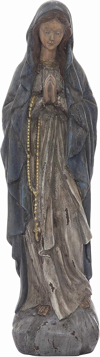 Creative Co-Op DA4481 Antiqued Resin Virgin Mary Statue
