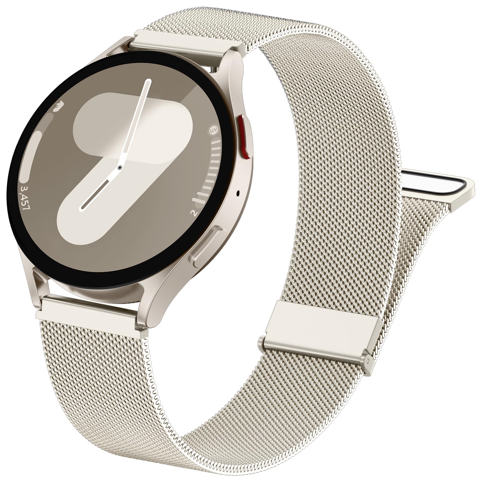 GEAK Metal Bands Compatible with Galaxy Watch 7 Band 6 5 4 FE Active 2 40mm 44mm/Galaxy 5 pro 45mm/Classic, 20mm Stainless Steel Milanese Mesh Loop Magnetic Strap for Samsung Watch Bands Women Men