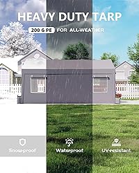 GarveeLife 12x20 FT Carport, Heavy-Duty Portable