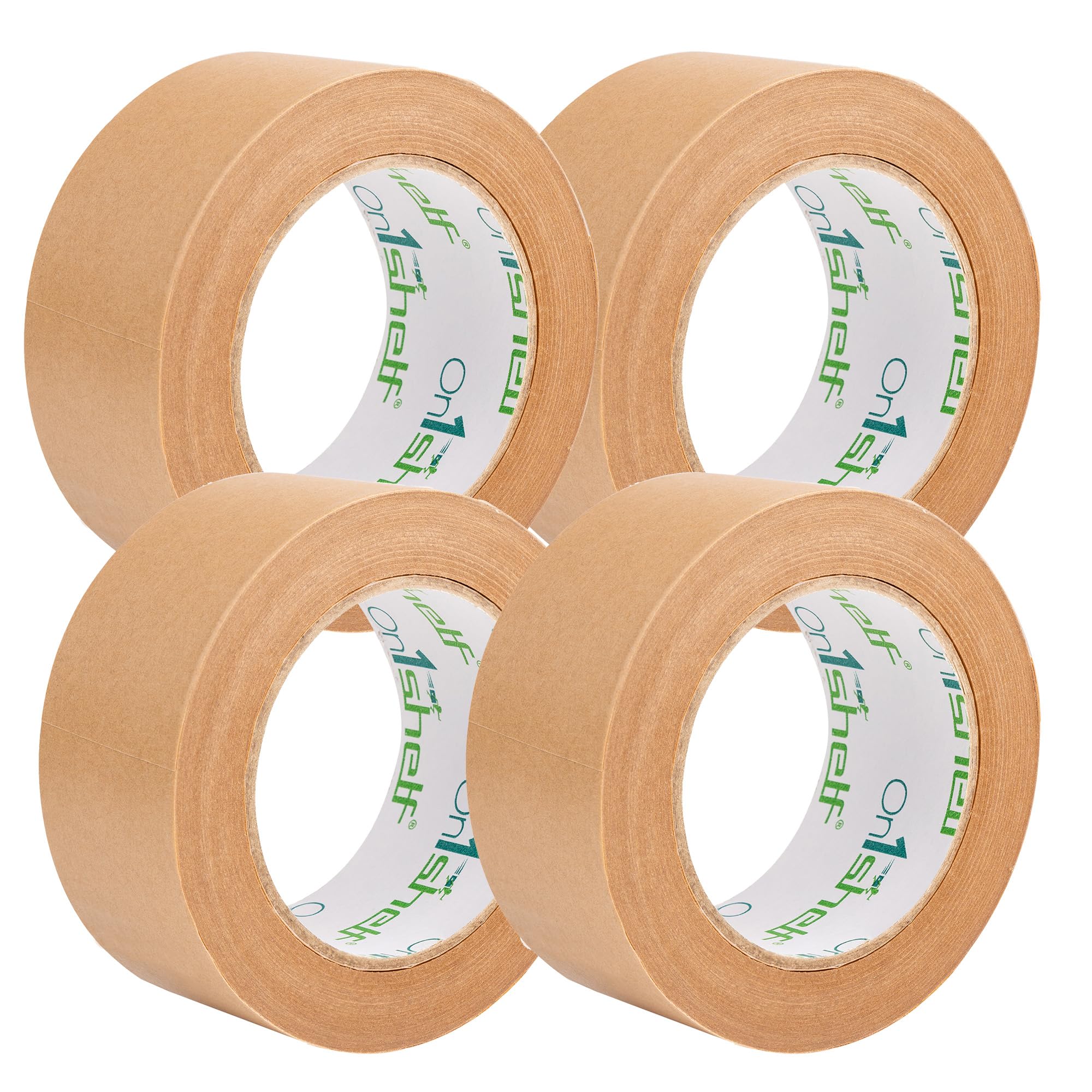 On1shelf® Eco-Friendly Biodegradable Kraft Carton Sealing Tape - 50m Long |100% Recyclable & Sustainable Packing Solution (4, 48mm)