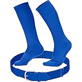 Youth Baseball Socks and Belt Set – Baseball or Softball Socks and Adjustable Belt