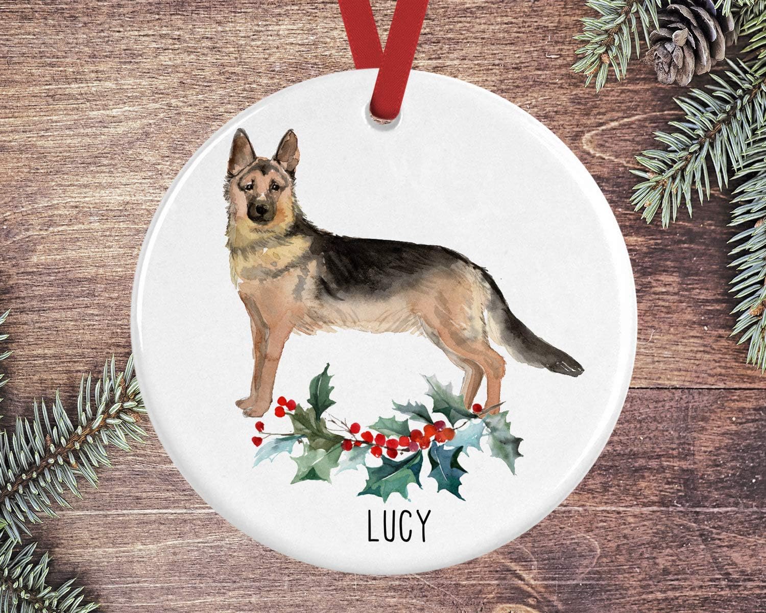 Diuangfoong German Shepherd Christmas Ornament, German