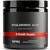 Toniiq Hyaluronic Acid Supplements – Lab Tested 95% Ultra High Purity – Fermented and Bioavailable with Vitamin C – Third Party Lab Tested – 360 Capsules