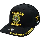 US Army Veteran Hat for Men Official Licensed Military Veterans Embroidered Patch Design Army Seal Adjustable Baseball Cap