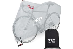 PRO BIKE TOOL Bicycle Cover - Transparent PVC Waterproof Outdoor Bike Cover - Protects from Weather, Dust, Rain, and Scratches - Ideal for Garage with Safety Loops and Storage Bag - 30.3"x81.4"x47.2"