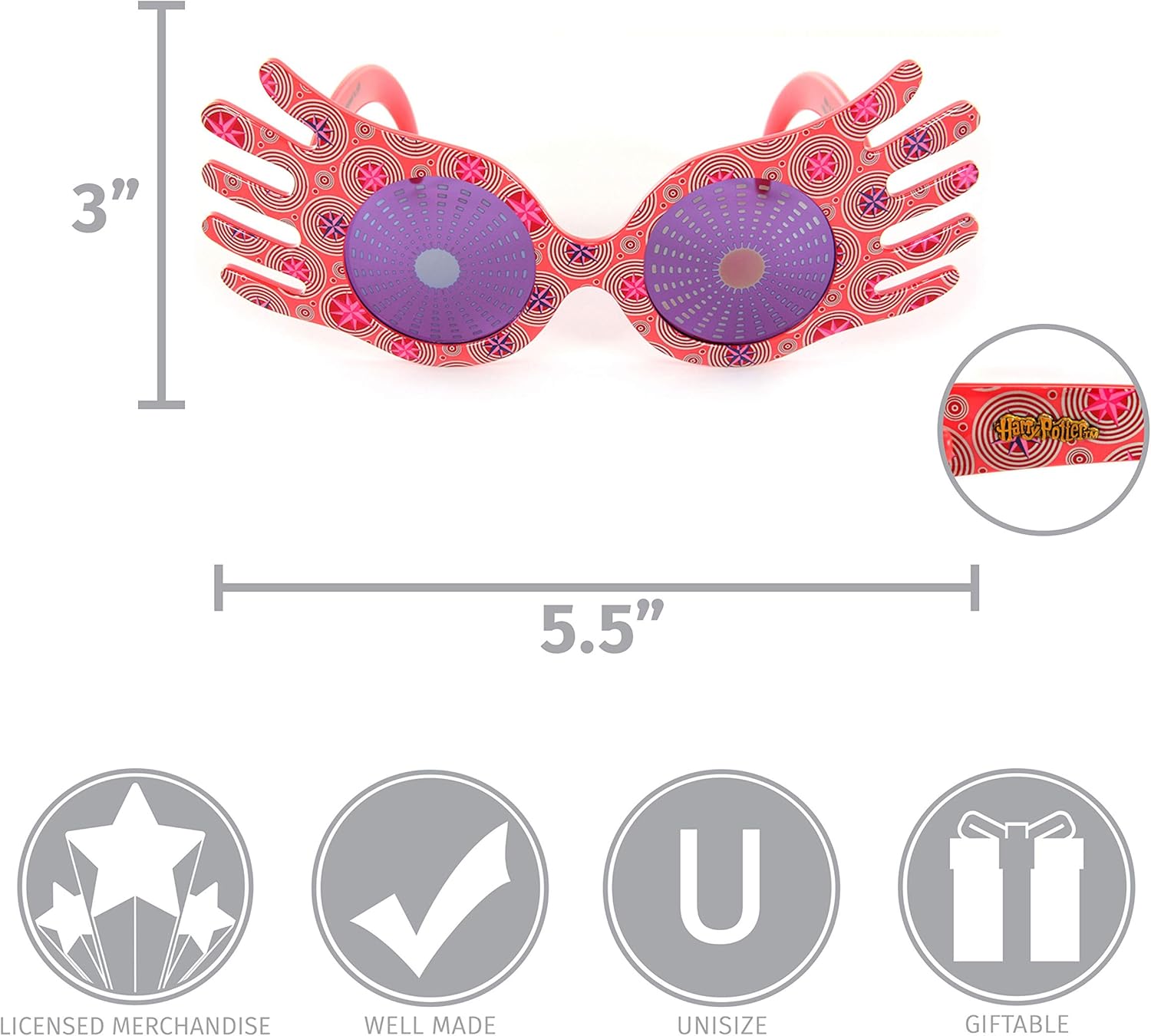 Harry Potter Luna Lovegood Spectrespecs Costume Glasses for kids and adults: Clothing