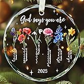 TEEBIM Christian Christmas Ornaments - Religious Christmas Ornaments for Women - Christian Gifts for Women - Religious Bible Verse Jesus Inspirational Faith Ornament for Tree - Glass Ornament