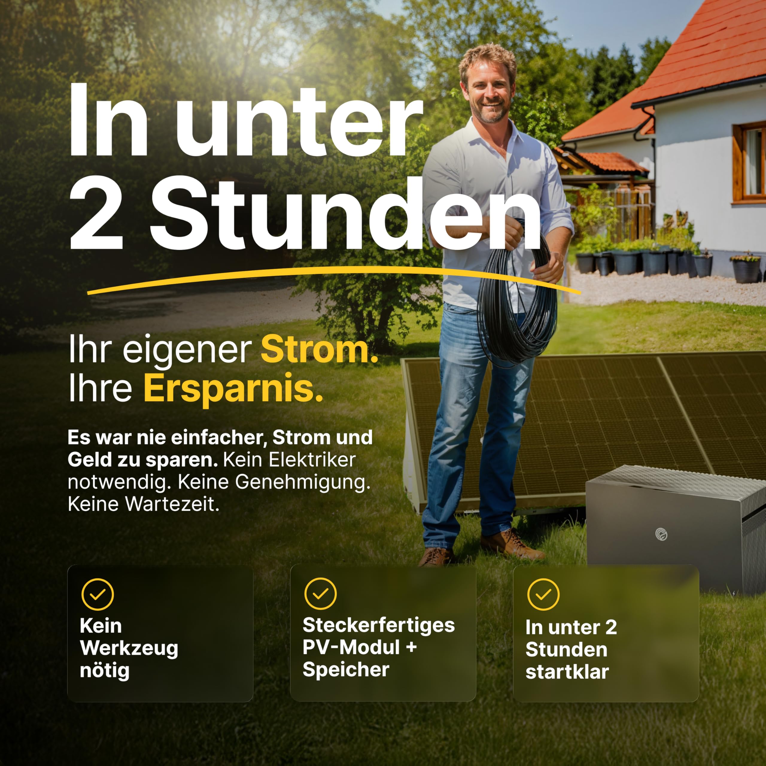 Solakon® 900W Balkonkraftwerk - Balkonkraftwerk 800W komplett Steckdose - neuester 800 Watt Wechselrichter - Solaranlage Komplettset - 450W bifaziale Solarmodule inkl. Zubehör - 3m Kabel 5