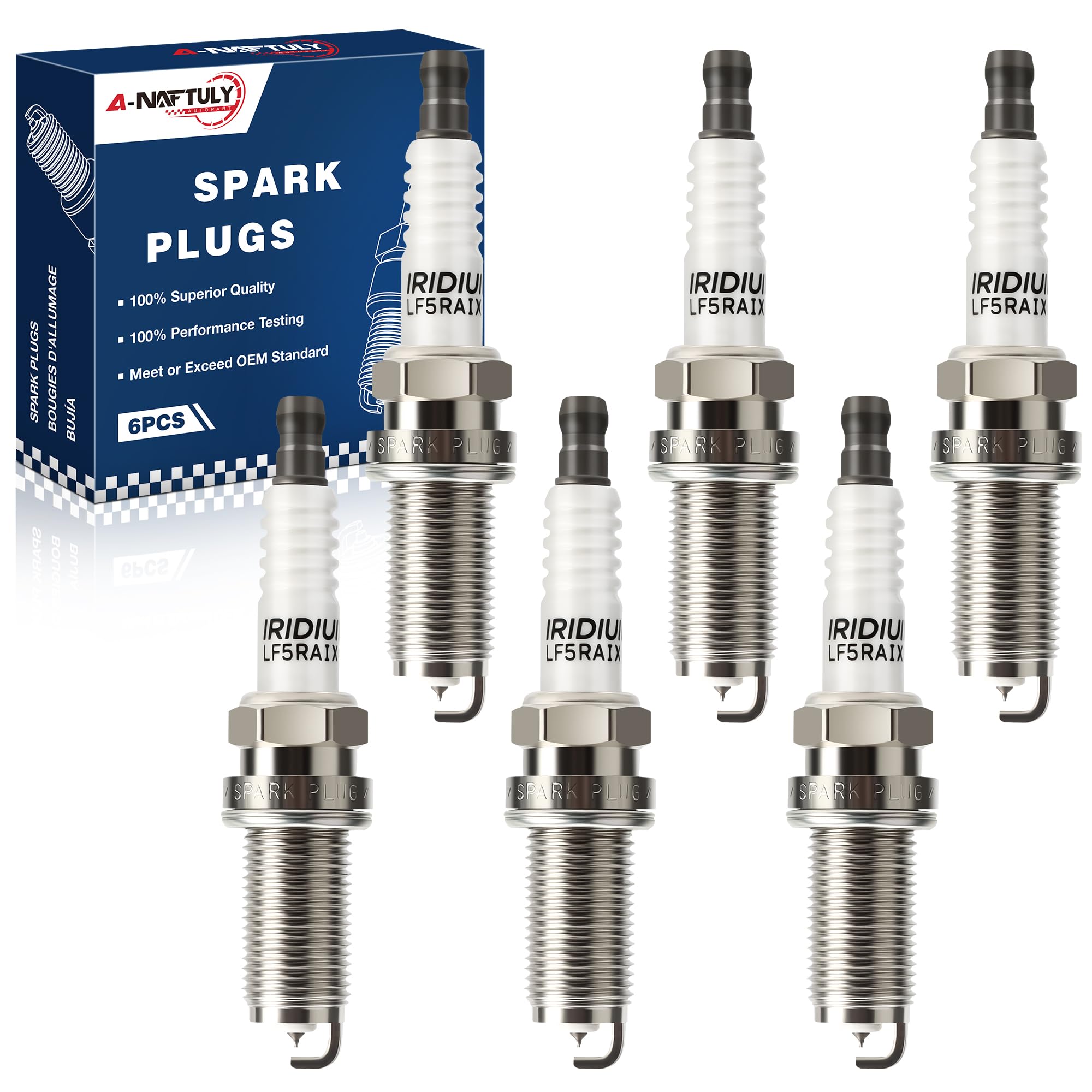 Photo 1 of Iridium Spark Plugs 6 Pack 4469 LFR5AIX11 Fits for 2002 2003 2004 2005 2006 Nissan Altima 3.5 Maxima Murano Pathfinder Frontier Quest Xterra & Infiniti G35 FX35 M35 I35 V6 3.5L Spark Plug