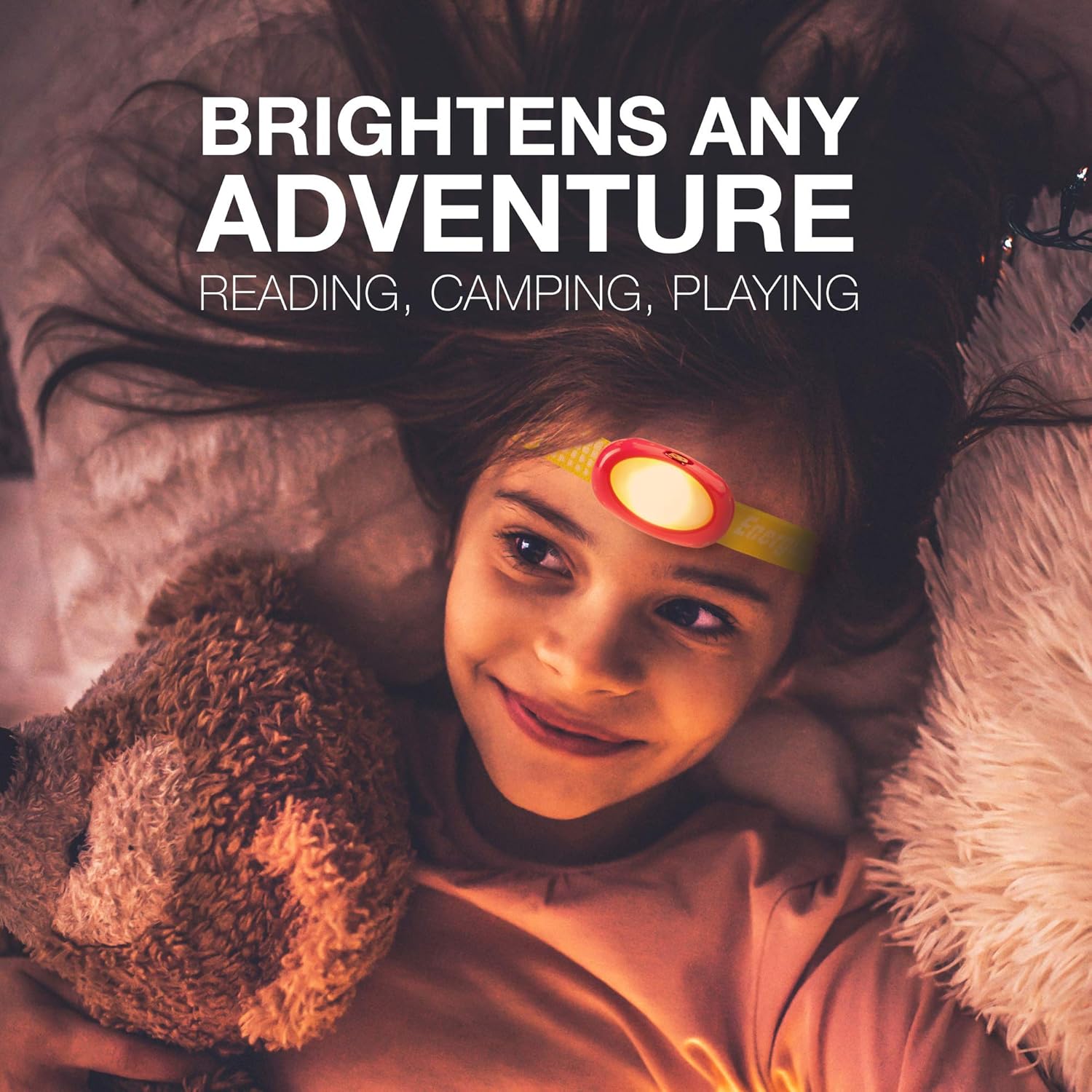 Energizer LED Headlamp for Kids, Ages 3+, Bright and Durable, Interchangeable Colors, Safe for Kids and Adults, Batteries Included, Yellow : Sports & Outdoors