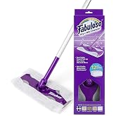 Fabuloso 2-in-1 Dry and Wet Sweeper, 12 Pads Included | Lightweight aluminum handle, swivel low-profile head, for dry sweeping and light wet mopping, easy use