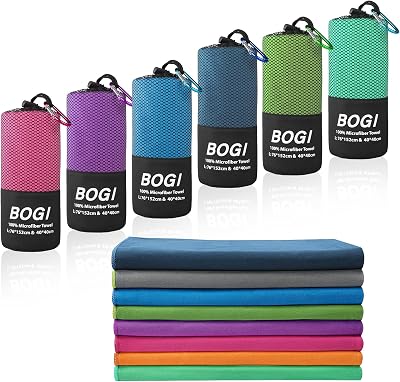 BOGI Microfibre Travel Towel M 100x50cm Blue Quick Dry Ultra Absorbent