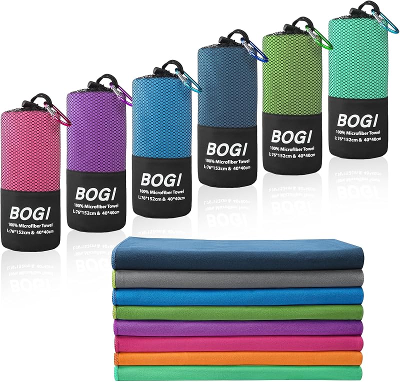 BOGI Microfibre Travel Towel M 100x50cm Blue Quick Dry Ultra Absorbent