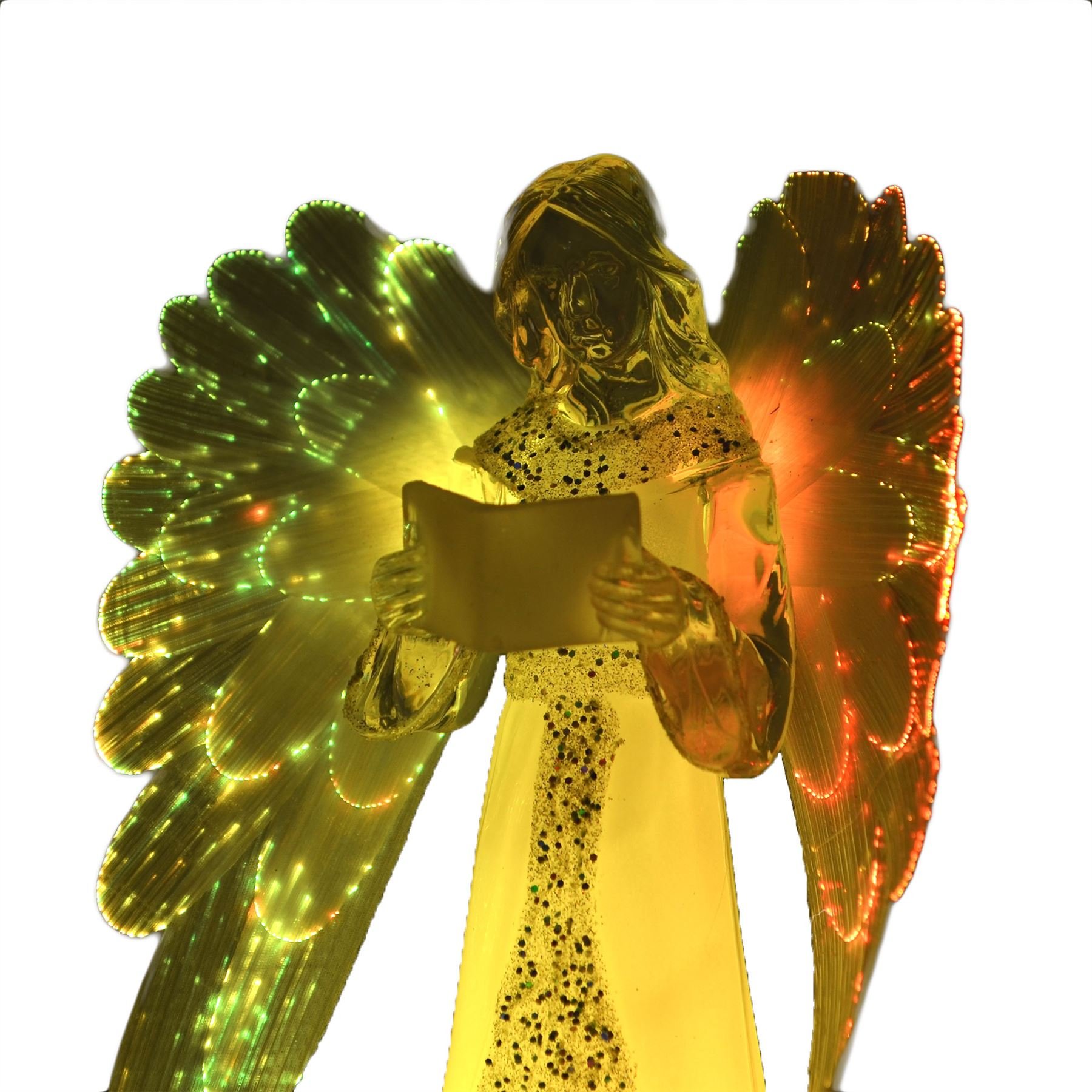 SHATCHI 21cm Novelty LED Fibre Optic Light Up Angel Figure Colour Changing Wings Christmas Xmas Home Table Decoration Gifts Present