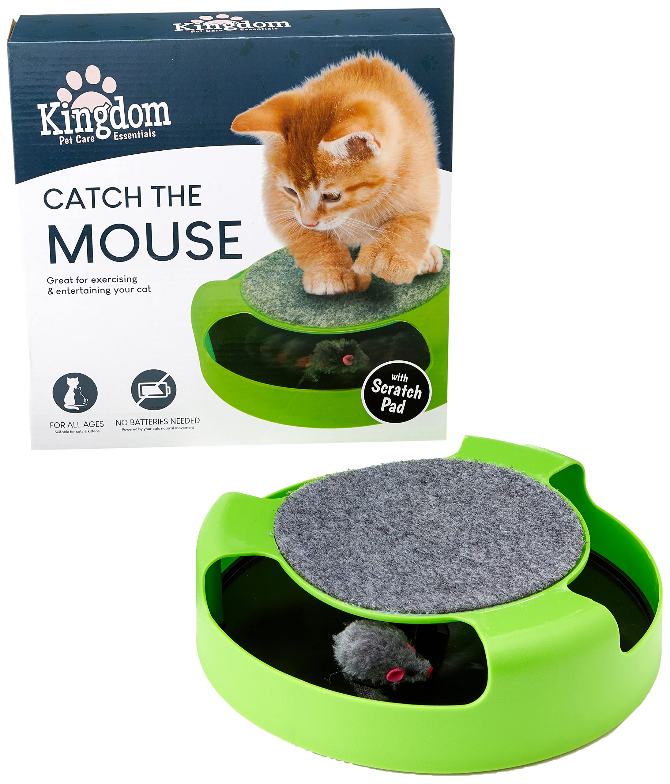 Kingdom Catch the Mouse Cat Toy | Green | Pack of 1 | 26cm x 26cm x 7cm