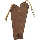 Leather Bookmarks for Men and Women | Quality Brown Mens Bookmark | 2 Smooth Handmade Leather Book Markers for Men Women Book Lovers Readers (7x2) Leather Gift | Sovereign-Gear