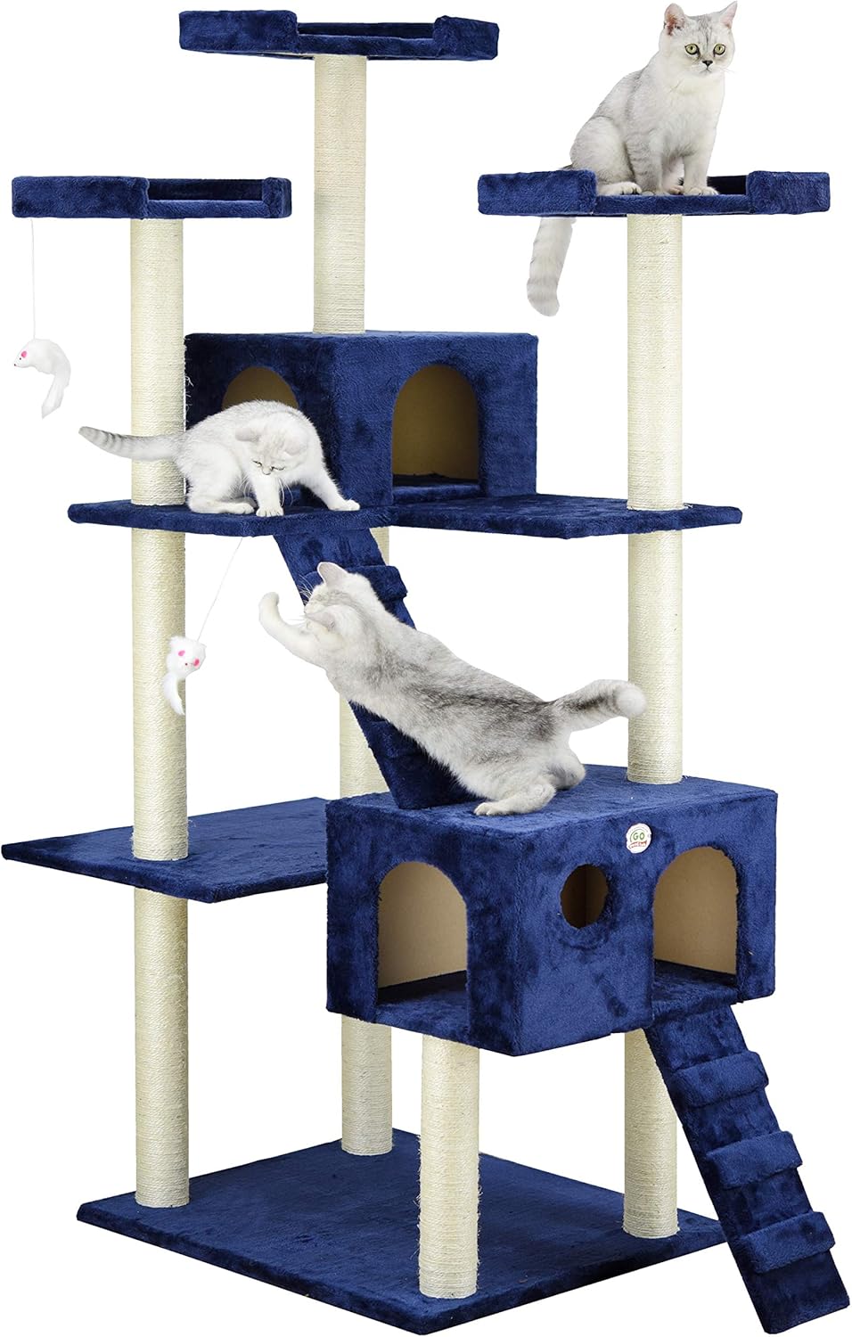 Go Pet Club Cat Tree, 50W x 26L x 72H, Blue : Pet Supplies