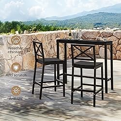 Cozyman Outdoor Bar Height Table and Chairs Set, 3