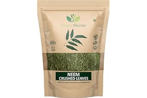 GREEN NECTAR Neem Leaf 8 Oz | 100% Natural Detox Tea | Crushed Leaves | Azadirachta Indica Leaf | Margosa Leaves | Non-GMO, Gluten Free (8 Oz - 1 Pack)