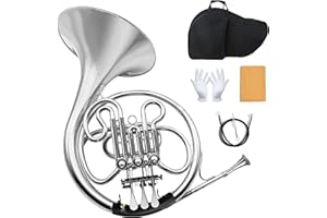 CHEHERY B Flat 3 Key Single Row French Horn - Brass Silver Craft French Horn - For Beginners Examinations Professional Performance