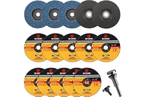 SI FANG 16Pcs 3 inch Cut-Off Wheel Grinding Wheel Flap Discs Kit with 3/8" Arbor 1/4" Stem Mounting Mandrel Die Grinder Accessories Drill Attachment, Metal Stainless Steel Wood Cutting and Grinding
