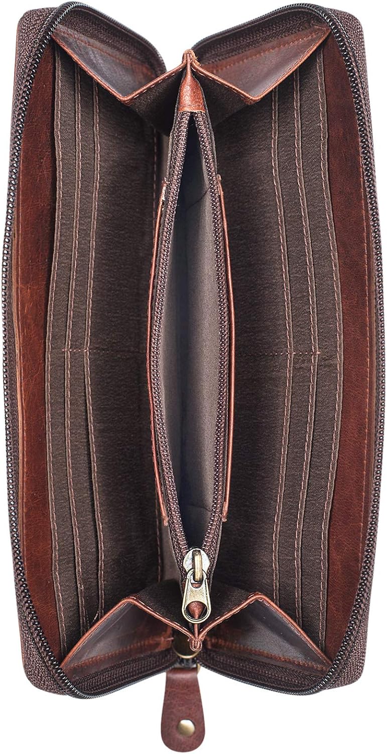 STILORD 'Saskia' Coin Purse Women Leather with RFID Blocker Vintage Purse with Zipper for Notes Money Cash Credit Cards Identity Card Passport Genuine Leather - Image 5