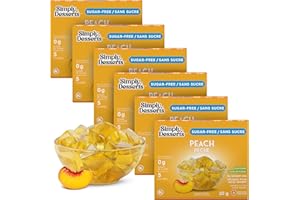 Simply Delish Natural Peach Jel Dessert - Sugar Free, Non GMO, Gluten Free, Fat Free, Vegan, Keto Friendly - 0.7 OZ (Pack of 