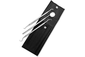 DEXA DENTAL Advanced Oral Hygiene Kit - Stainless Steel Dental Scraper, Anti-Fog Mouth Mirror, Tartar Removal, 3-Piece Set