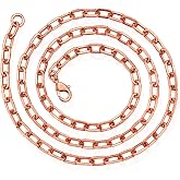 Pure Copper Chain Necklace for Men &amp; Women, Cable Link Chain with Lobster Clasp, Minimalist Unisex Jewelry for Daily Wear