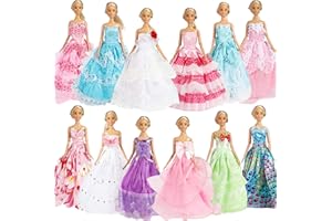 SOTOGO 12 Sets Doll Clothes for 11.5 Inch Girl Doll Handmade Doll Outfits Fashion Doll Dresses Party Wedding Dresses Doll Gowns