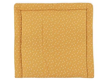 KraftKids Wickelauflage in Musselin gelb Pusteblumen, Wickelunterlage 75x70 cm (BxT), Wickelkissen