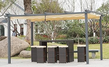 Angel Living [Actualizado] Pérgola de Aluminio con Techo Retráctil