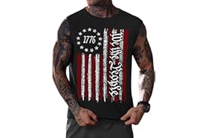Mainfini Men American Flag Tank Top Muscle Graphic Gym Workout USA Sleeveless Tee Shirts (S-3XL)