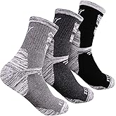 FEIDEER Men's Hiking Walking Socks, Multi-pack Wicking Cushioned Outdoor Recreation Cotton Quarter Crew Socks