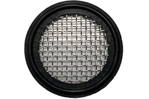 DR.COMPONENT 1.5" Sanitary Tri-Clamp Gaskets (Pack of 2), Bonded Type Screen (#10 Mesh/ 2000 μm) Gaskets, Black FKM (Viton)
