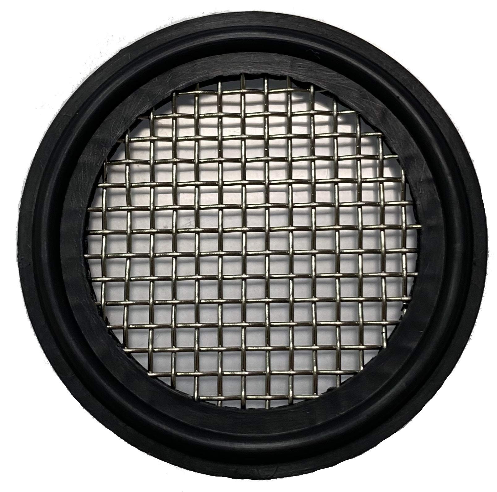 Photo 1 of DR.COMPONENT 1.5" Sanitary Tri-Clamp Gaskets (Pack of 2), Bonded Type Screen (#10 Mesh/ 2000 ?m) Gaskets, Black FKM (Viton)