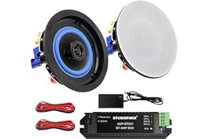 STUDIOFINIX 4 Inch Bluetooth Ceiling Speakers,160W 2-Way System, Wired Surround Sound for Living Room, Office,Kichten,Study R