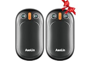 AI Hand Warmers Rechargeable, AaoLin 2 Pack Electric Hand Warmers Reusable, 12Hrs Long Heating, Portable Pocket Handwarmer Great Gift for Outdoors, Camping, Golf, Hunting Gear