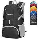 ZOMAKE Lightweight Packable Backpack 35L, Light Foldable Backpacks Water Resistant Collapsible Hiking Bag, Compact Folding Day Pack for Travel Camping(Black)