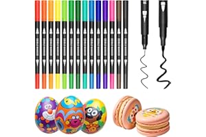 PANDALAB Edible Markers, 14 pcs Colorful Food Coloring Pens for Decorating Cookies, Fondant, Gum paste, Icing, Macarons, DIY Easter Eggs, Marshmallows, Fruits.