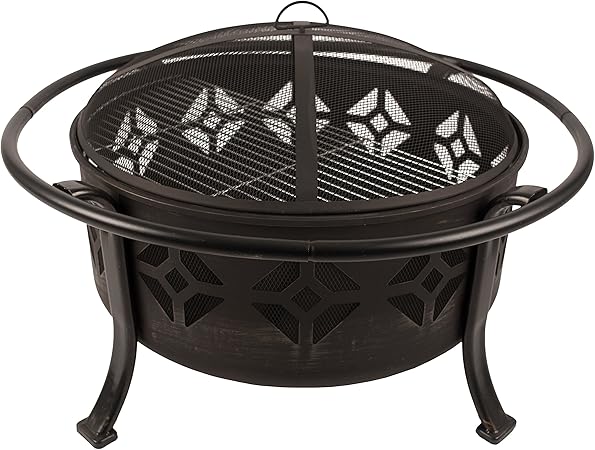 Amazon Com Pleasant Hearth Sunderland Deep Round Bowl Fire Pit 36 Inch Garden Outdoor