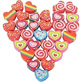 HILAZA 300Pcs Mini Heart Erasers Bulk, Small Erasers for Valentines Day Gifts Party Favors School Classroom Rewards
