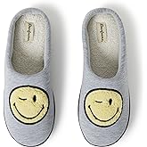 Dearfoams Unisex Adult Smile Icon Retro Preppy Slippers