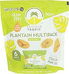 ARTISAN TROPIC Plantain Strips Sea Salt - 6 Pack, 1oz - Vegan, Paleo, Gluten Free Chips - Individual Bags Healthy Snacks for 