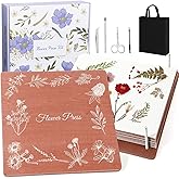 Hoolerry Extra Large Flower Press Kit 11" x 11" Wooden Floral Presser 10 Layers Wedding Bouquet Preservation Kit Dried Flower Art for Bookmark Floral Drying Gift(Coral)